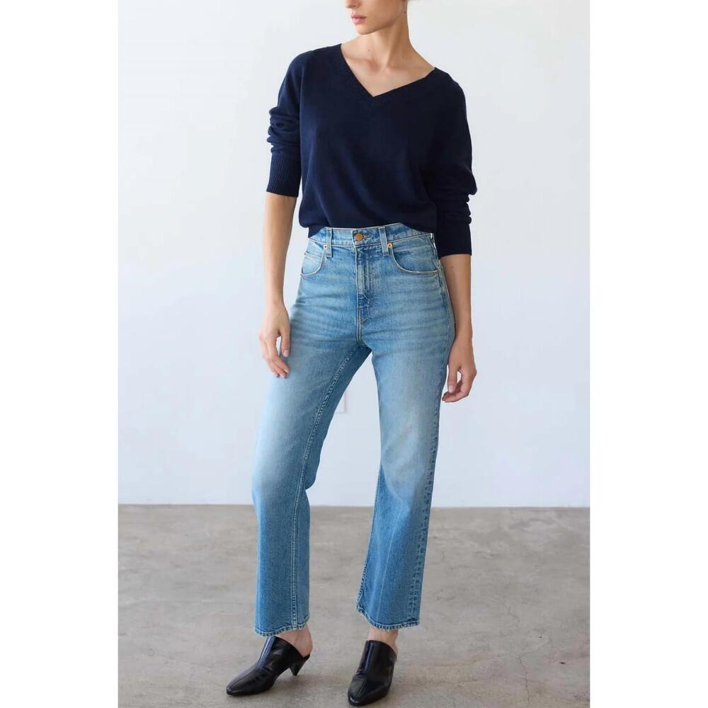 NEW JAMIE HALLER the kenickie mid-rise jeans in worn indigo